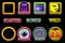 Halloween slots icons in frame. Wild, Bonus and Scatter icons for slots machine in Halloween style