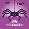 Halloween spiders hanging isolated icon