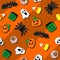 Halloween Spooky Candies Party Seamless Vector Textile Pattern