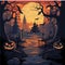 Halloween, a spooky and gloomy vector illustration