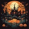 Halloween, a spooky and gloomy vector illustration