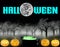 Halloween - Spooky Halloween woods with glowing pumpkins, a witch\\\'s cauldron and Black bats