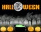Halloween - Spooky Halloween woods with glowing pumpkins, a witch\\\'s cauldron and Black bats