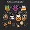 Halloween Stickers set Cat Costume Party