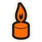 Halloween Stroked Burning Wax Candle Sticker