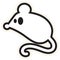 Halloween Stroked Eared Tailed Mouse Sticker