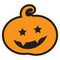 Halloween Stroked Smiling Pumpkin Sticker