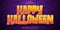 Halloween style editable text effect on purple bats pattern background