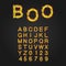 Halloween Style Typeface. Uppercase Letters And Numbers. Latin A