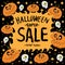 Halloween super discount banner on a black background