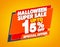 HALLOWEEN SUPER SALE UP TO 15 % SPECIAL OFFER illustration 3D rendering