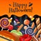 Halloween sweets colorful party background