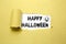 Halloween text on brown paper