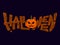 Halloween Text with the Jack O`lantern in Horror Style.