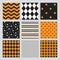 Halloween, Thanksgiving, fall, and harvest geometrical patterns set