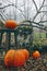 Halloween theme decoration with pumpkins