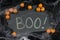 Halloween theme framing the word Boo!