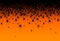 Halloween theme Many black spiders on an orange background Header Creative design of web site banner poster template card