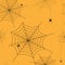 Halloween theme Seamless pattern spider web and spiders Happy Halloween Vector