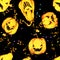 Halloween themed seamless pattern. Cartoon Halloweens background