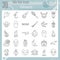 Halloween thin line icon set, horror symbols collection, vector sketches, logo illustrations, creepy signs linear