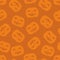 Halloween tile vector pattern with pumpkin on orange background
