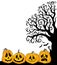 Halloween tree half silhouette theme 2