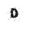 Halloween Typeface text formed out of black bats the character D