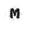 Halloween Typeface text formed out of black bats the character M