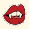 Halloween vampire mouth female label sticker