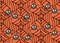 Halloween vector background. Seamless pattern with cute and fun Halloween characters Spiders on the web
