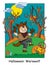 Halloween vector illustration boy in werewolf costume