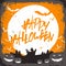 Halloween vector illustration with haunted castle