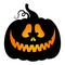 Halloween vector pumpkin. Jack lantern. Black silhouette in cartoon style