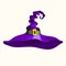 Halloween vector purple witch hat isolated