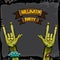 Halloween vector rock n roll zombie background