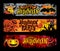 Halloween vector set of horizontal grunge banners