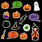 Halloween vector stickers isolated on black