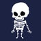 Halloween vectors, illustrations, emojis, and patterns. Skeleton in navy. Cute skeleton.