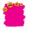 Halloween web pink grunge Banner or poster with Halloween scary pumpkins isolated on white background . Funky kids