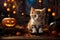 Halloween Whiskers: Cute Kittens Surrounded by Pumpkins