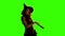 Halloween witch with a black scarf on green screen