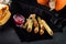 Halloween witch fingers cookies. Homemade cookies in the form of terrible human fingers