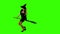 Halloween witch flying on a broomstick green