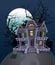 Halloween witch magic house