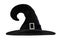 Halloween Witch wizard`s hat in black isolated on white background with clipping path for Autumn seasonal holiday costume