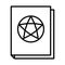 Halloween witchcraft book line style icon vector design