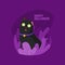 HALLOWEEN ZOMBIE CAT FLAT ILLUSTRATION