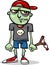 Halloween zombie kid cartoon illustration