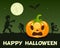 Halloween Zombies with Pumpkin on Green